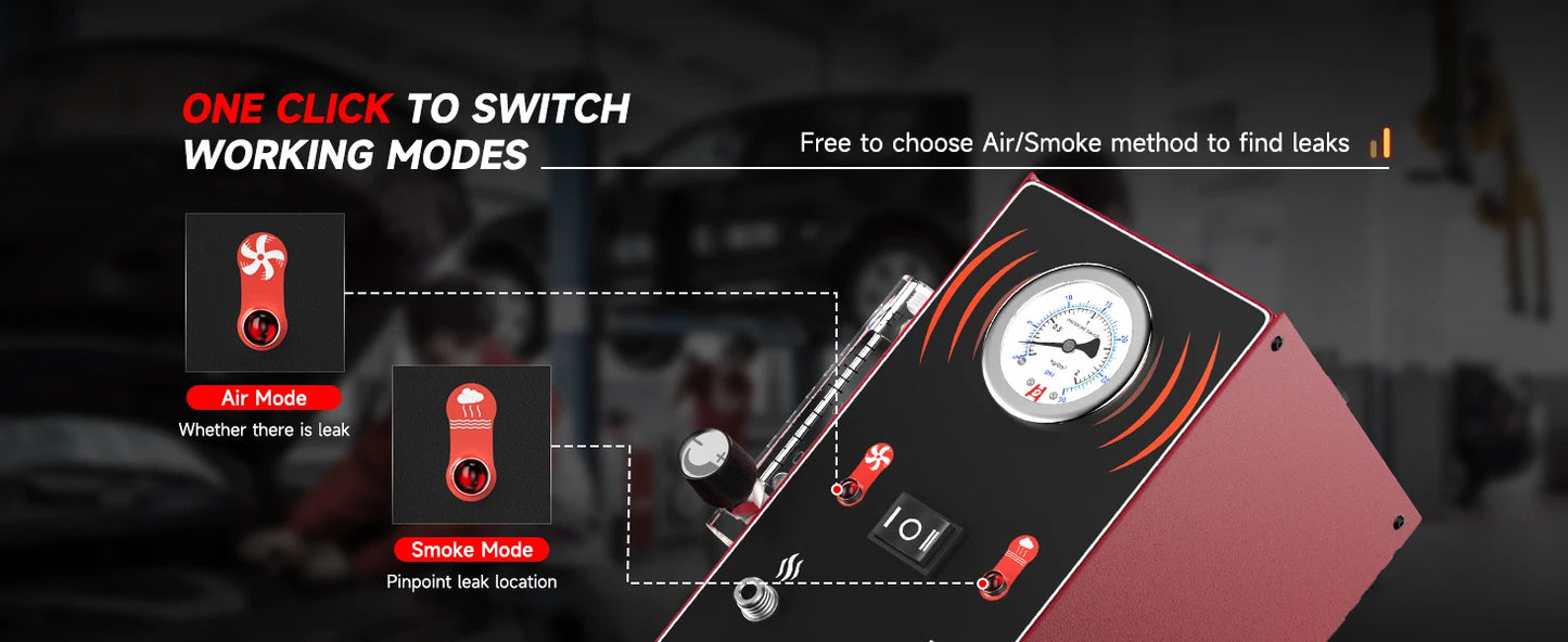 ANCEL S300 12V Car Smoke Leak Test Built-in Air Pump Oil EVAP Pipe Leak Locator Smoke Generator Diagnostic Tool for Car Moto