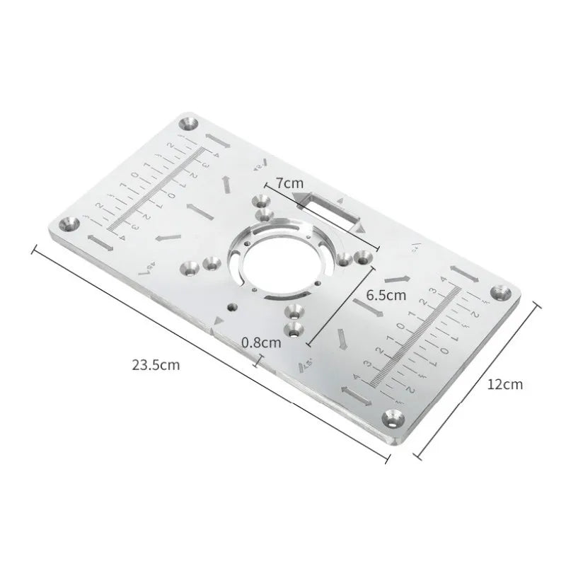 Aluminium Router Table Insert Plate Table For Woodworking Benches Router Plate Wood Tools Milling Trimming Machine With Rings