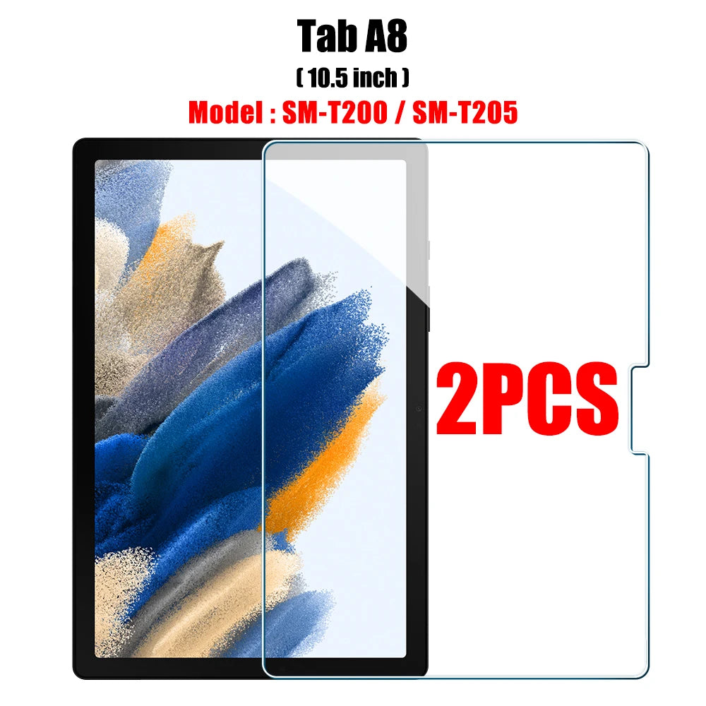 2PCS Tempered Glass Screen Protector for Samsung Galaxy Tab S8 Ultra Plus S6 Lite S7 Fe A7 Lite A8 S9 A9 Tablet Accessories Film