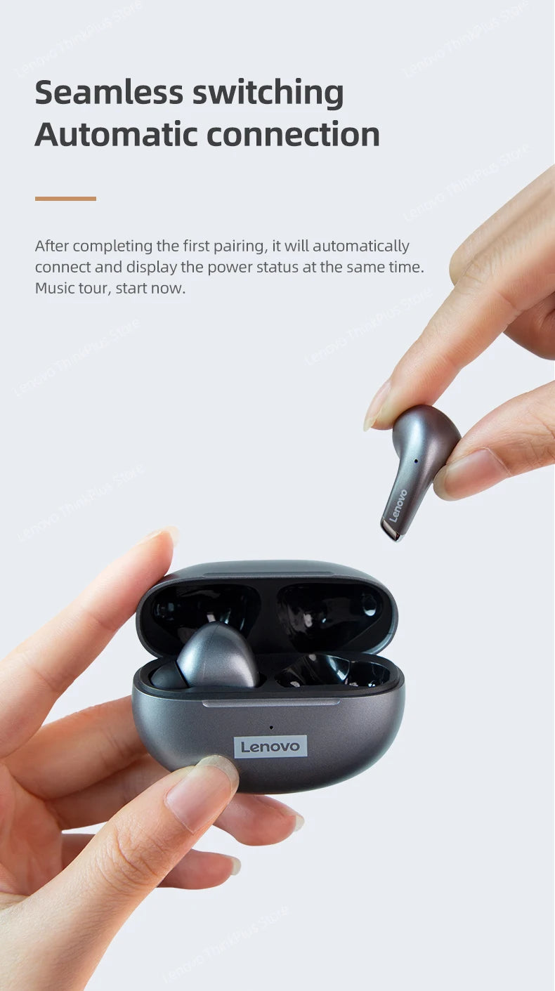 Choice Lenovo LP5 Wireless Bluetooth Earphone Fast Charging Long Endurance HD Call With Microphone Sports Waterproof Headset