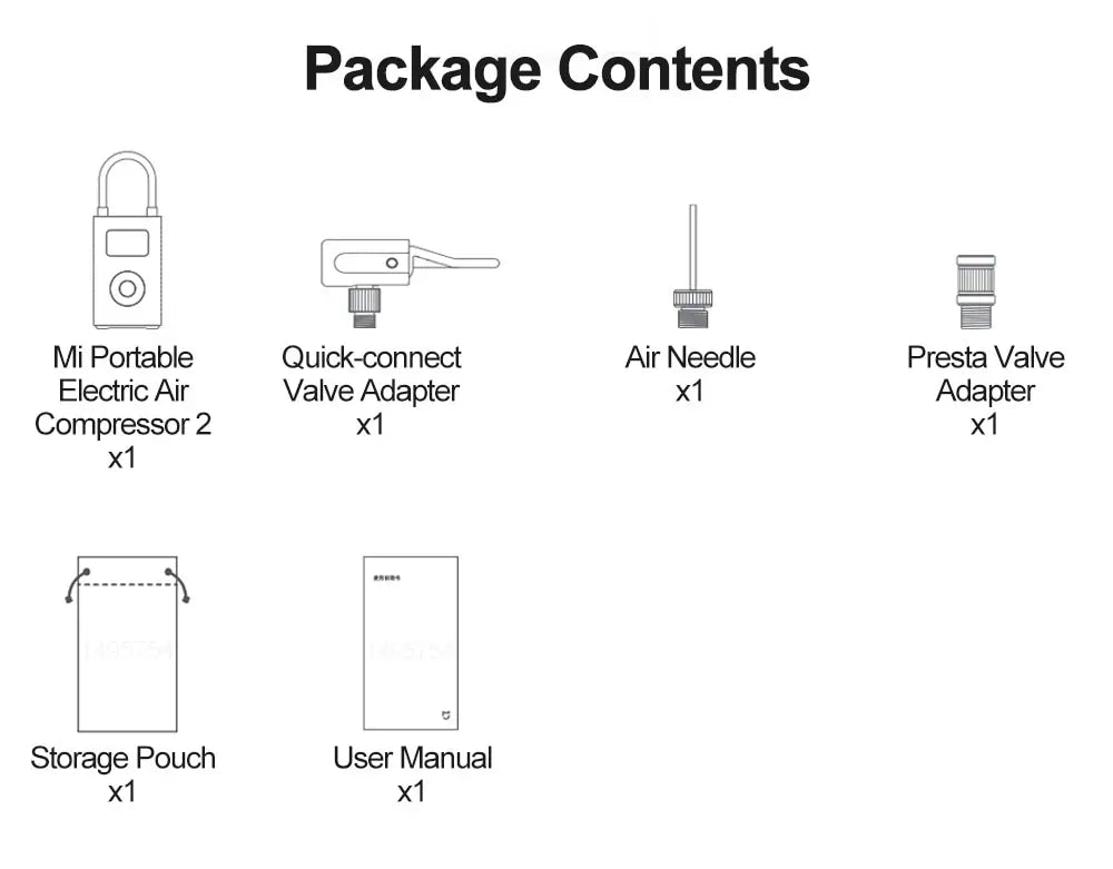 2023 New Xiaomi Mijia Air Compressor 2 Portable Universal Electric Air Pump 2 Tire Sensor Mi Inflatable Treasure 2 for Car Bike