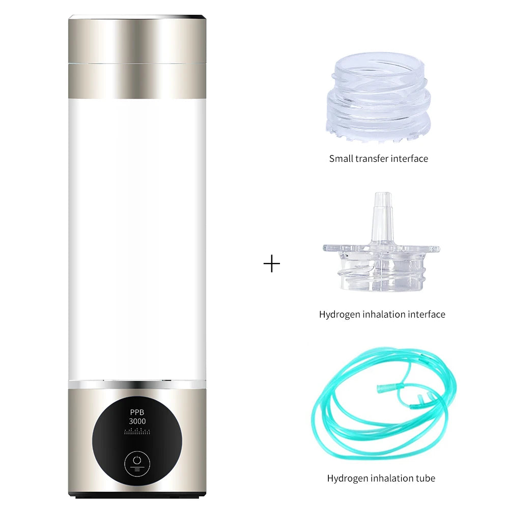 BlueVida New 8th Generation Nano Hydrogen Water Generator Bottle DuPont SPE/PEM Water Hydrogenator With H2 Inhaler-Touch Button