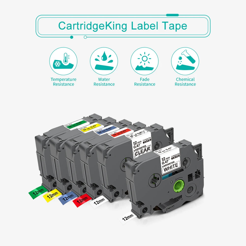 6/9/12mm 231 TZ-White-Label Tape 221 211 Laminated Tape 631 431 531 Labeling Ribbon Compatible for Brother PT-H110 Label Maker