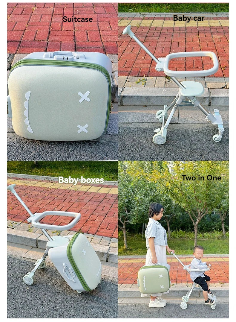 Children's Luggage Case Can Ride and Walk the Baby's Suitcase The Baby Can Take the Suitcase. The 20-Inch Folding Stroller Can