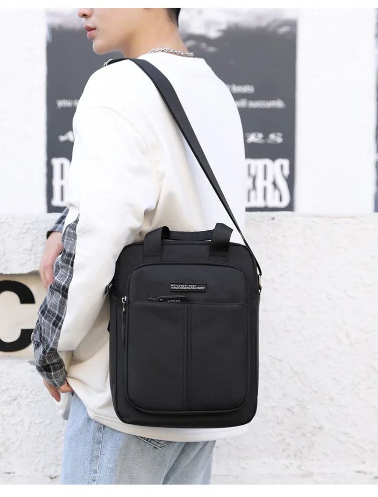 AOTIAN Vertical Men's Casual Shoulder Bag Waterproof Oxford Cloth Business Crossbody Handbag Simple and Fashionable Sling Bag