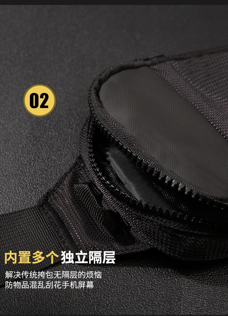 2024 New Sports Chest Bag Men's Ultra-small Mobile Phone Messenger Bag Waist Bag Multi-function Carry-on Bag