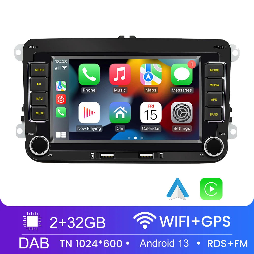 2 Din Car Radio Android11 Car Multimedia Player GPS WiFi Carplay For Volkswagen Skoda Octavia golf 5 6 touran passat polo Jetta