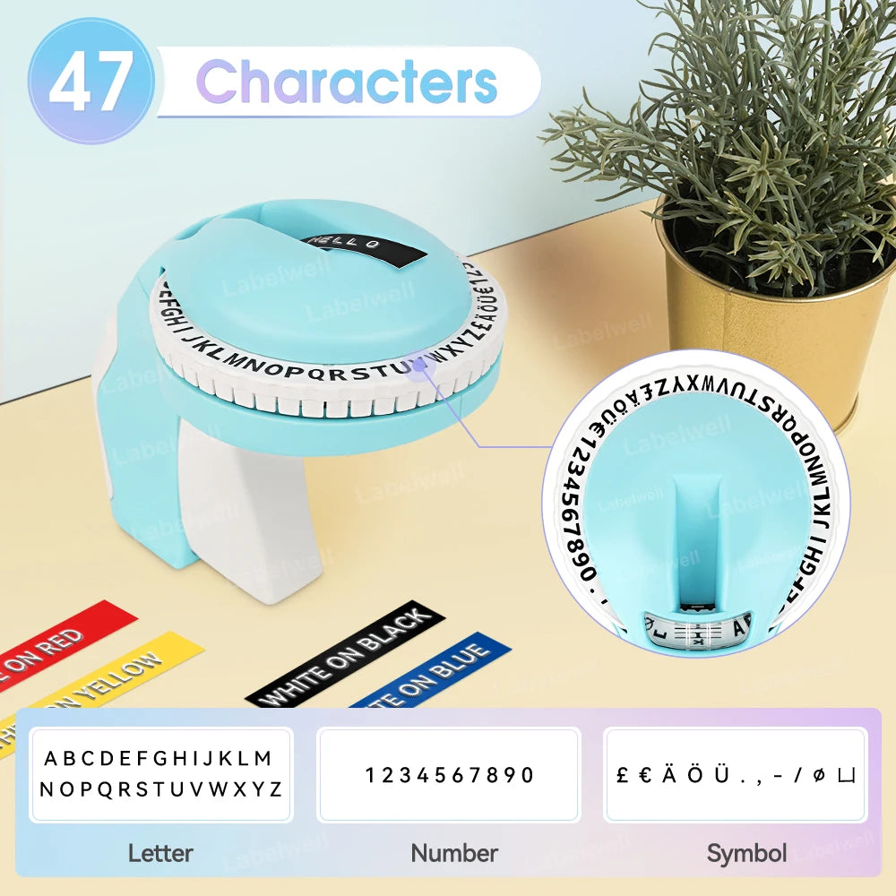 3D Embossing Label Maker B90 Portable Label Printer Similar as DYMO 12965 Handheld Labeling Machine Adhesive Sticker Printer