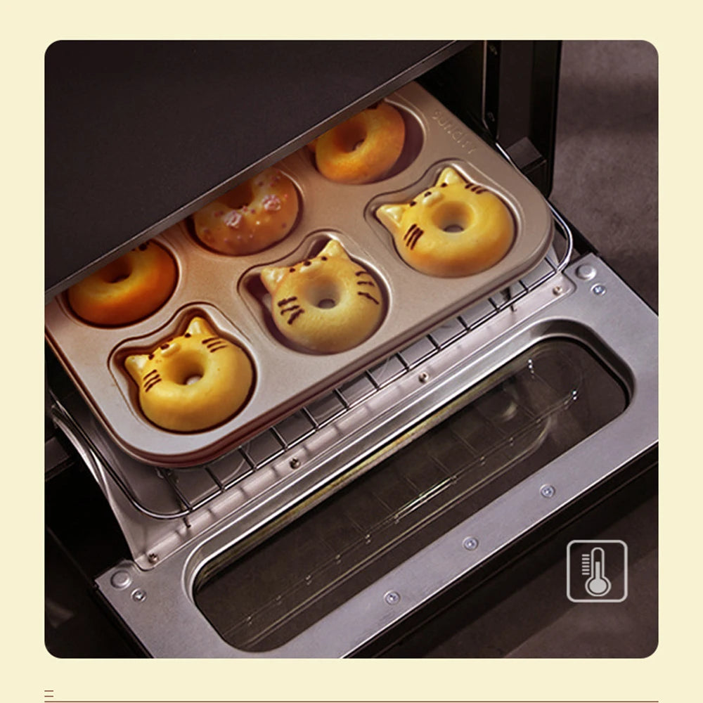 6 Holes Nonstick Cake Donuts Baking Mold 3d Cat Bear Cupcake Brownie Pastry Baking Tray Kitchen Dessert Bread Bakeware Tools