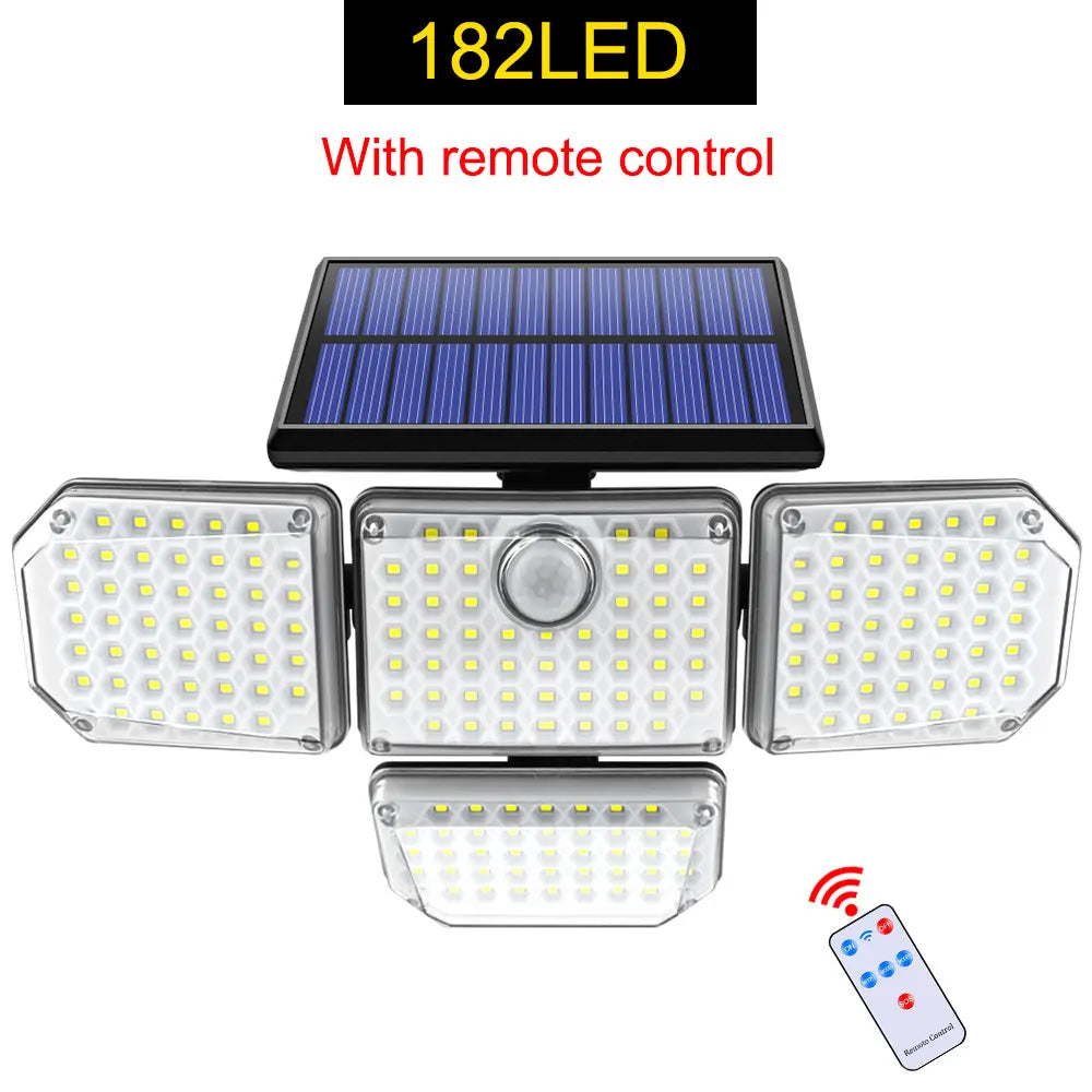 20w Solar Light 122/333led IP65 Waterproof Outdoor Indoor Solar Garden Lamp With Adjustable Head Wide Lighting Angle With 3 Mode