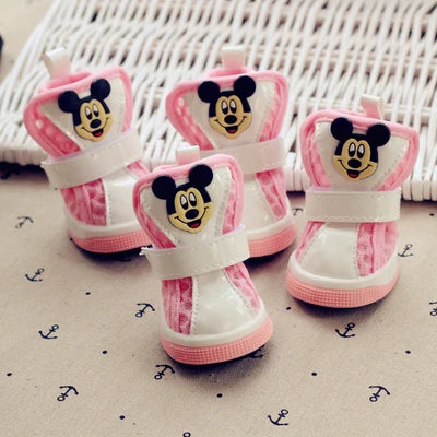 4pcs/setSummer Dog Sneakers For Small Puppy Animal Cute Breathable Pet Sandal Shoes Foot Wear Boots Accessories Chihuahua Yorkie