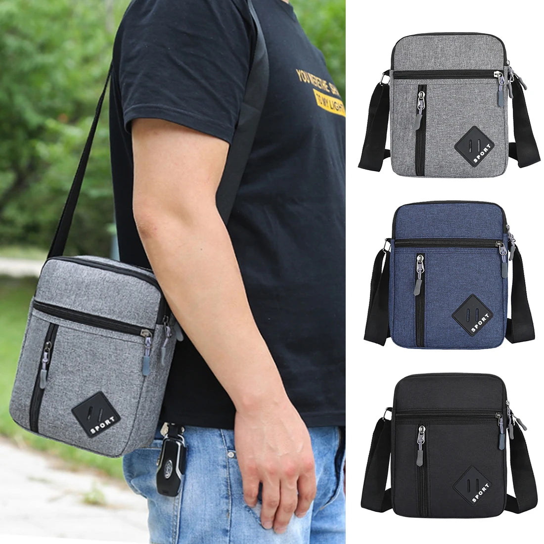 2022 Men's Messenger Bag Crossbody Shoulder Bags Men Small Sling Pack for Work Business Waterproof Oxford Packs Satchel Purse