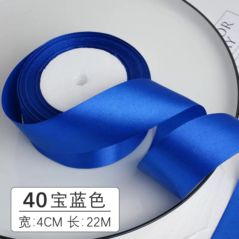 25yards/roll 4cm Satin Ribbon for Gift Wrapping Bows Making Floral Bouquets DIY Wreaths Sewing Projects Wedding Party Decor