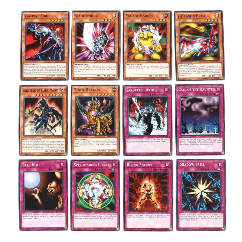 66-148PCS Yugioh Cards with Tin Box Yu Gi Oh Card English Holographic Golden Letter Duel Links Game Card Blue Eyes Exodia