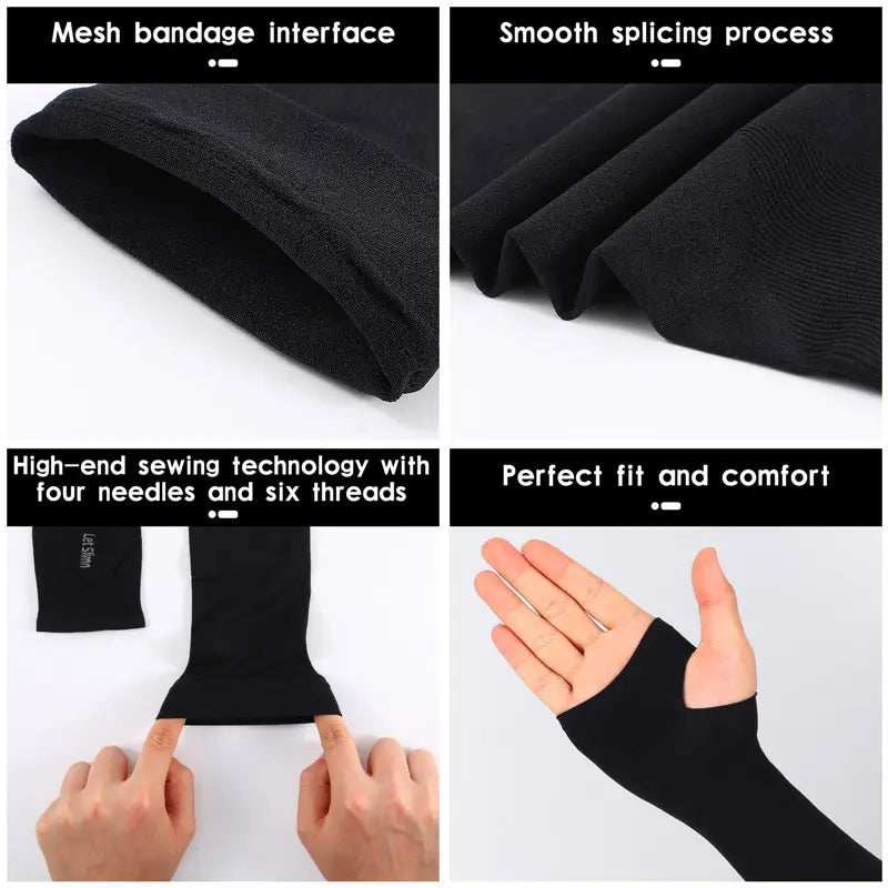 1 Pair Summer Finger Sleeve Ice Cool Wearing High Elastic Elbow Spring Outdoor Riding Fingerless Fishing Custom Ice Silk Sleeve