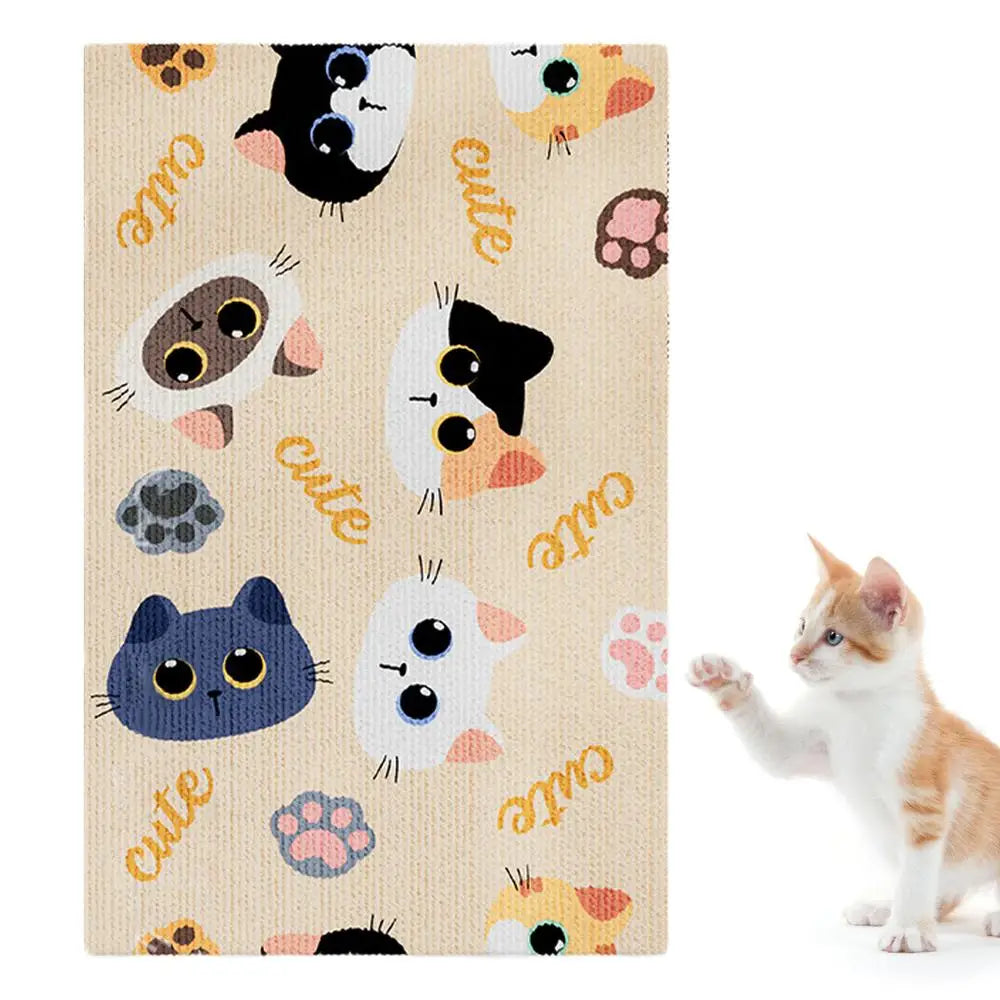 Cat Scratchers for Indoor Cats Cartoon Adhesive Scratching Pad Cute Scratching Board Wear-Resistant Scratching Mat for Grinding