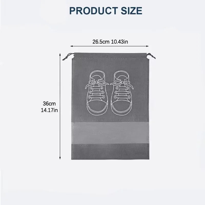 5/10pcs Shoes Storage Bag Closet Organizer Non Woven Travel Portable Bag Waterproof Pocket Clothing Classified Draw Hanging Bag