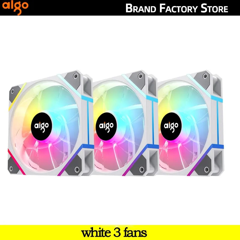 Aigo AM12PRO Rgb Fan Ventoinha PC 120mm Computer Case Fan Kit Water Cooler 4pin PWM CPU Cooling Fans 3pin5v argb 12cm Ventilador