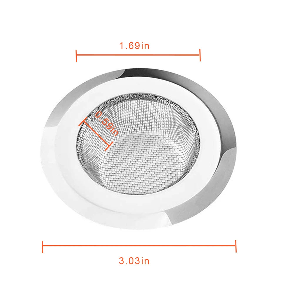 1PCS Kitchen Sink Filter Stainless Steel Mesh Sink Strainer Filter Bathroom Sink Strainer Drain Hole Filter Trap Waste Screen