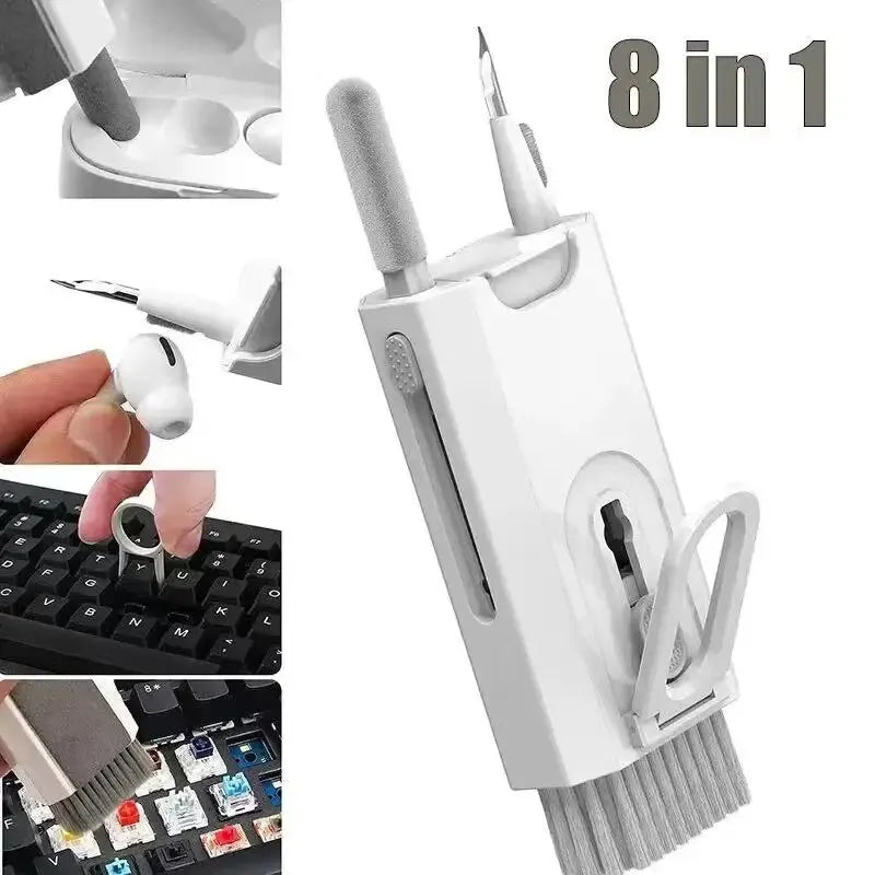 8 in 1 Computer Cleaning Kit Camera Tablet Microfiber Screen Cleaner Tools Earphone Cleaning Brush Keycap Puller Card Taking