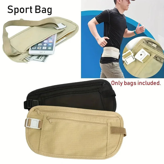 1pcWaterproof Anti-theft Invisible Running Waist Bag Multi-functional Ultra-thin Travel Cell Phone Bag For Men Women Cycling Bag