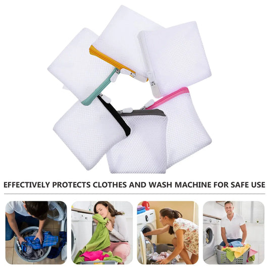 6pcs Foldable Portable Laundry Bags Travel Mini Mesh Bags Clothes Washing Net Storage Bags Pouches For Delicates Bras