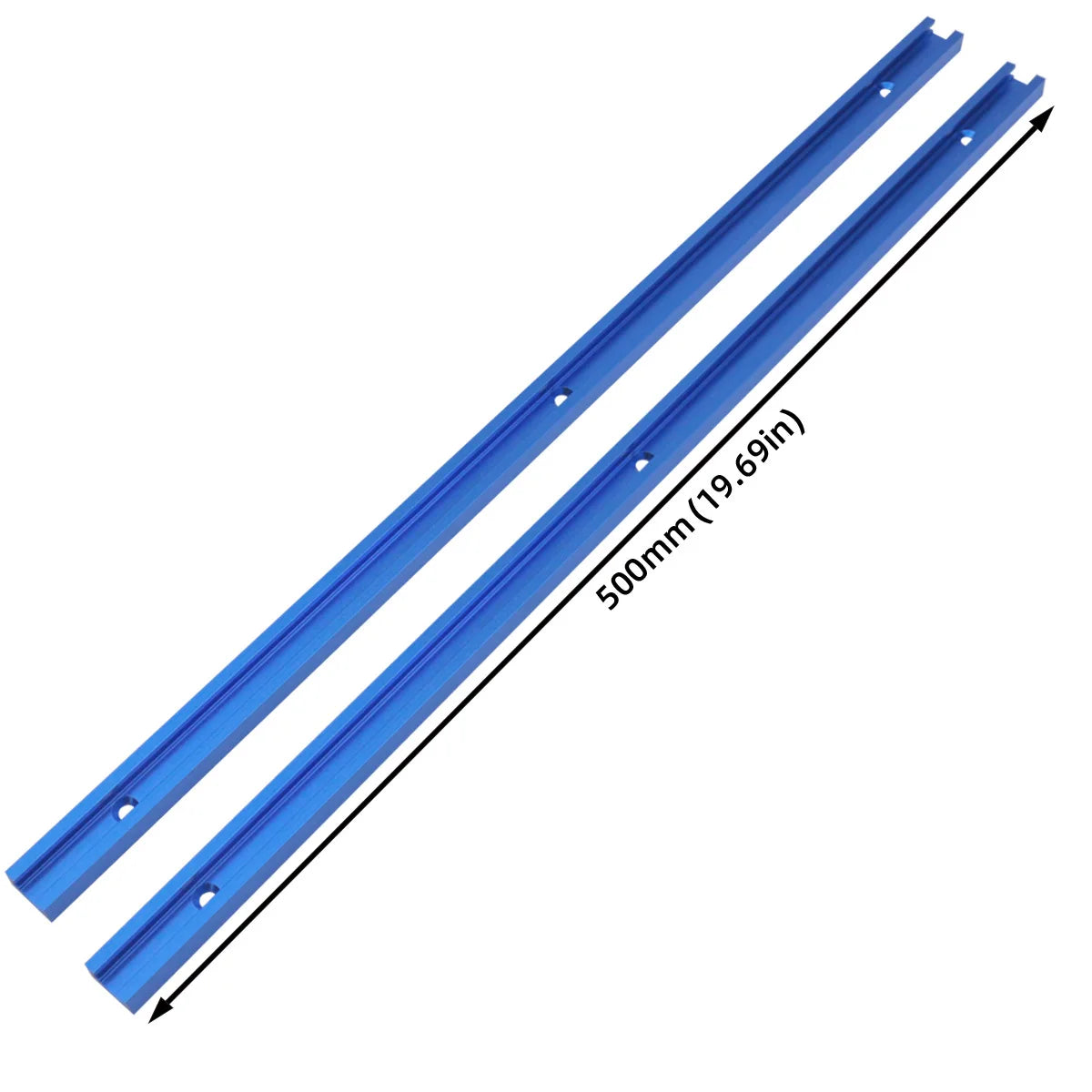 2Pc 500MM Double-Cut Profile T Track with Predrilled Mounting Holes For Table Saw Router Table Woodworking Tool