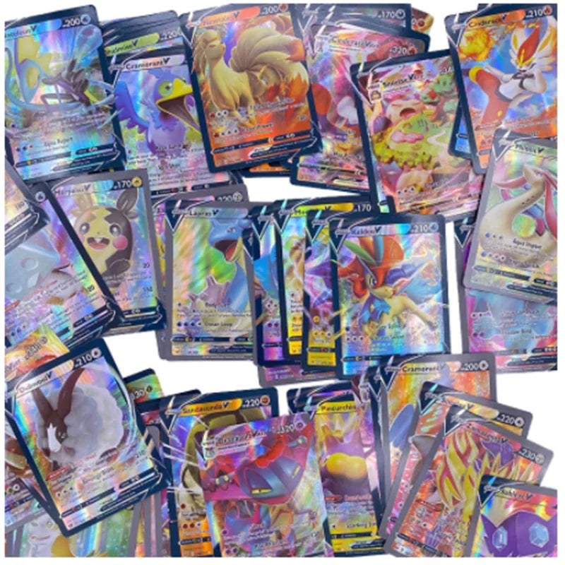 5-300Pcs carte pokémon françaises Spanish French English German Italian cards cartas pokemon Card 300 Gx 300 V Max VMAX 100