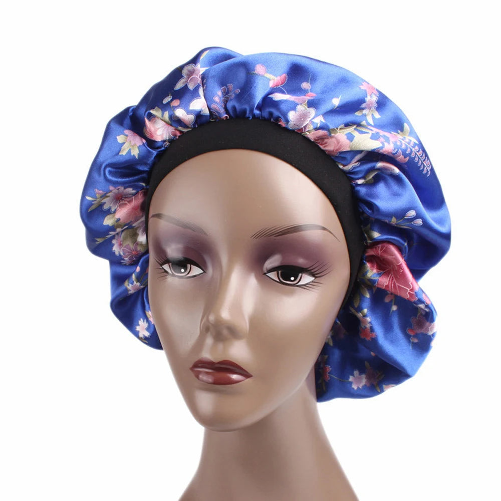 1 Pc Soft Night Sleep Hat Women Elastic Wide Band Fashion Hair Loss Cover Head Wrap Satin Bonnet  Beauty Chemo Caps Care