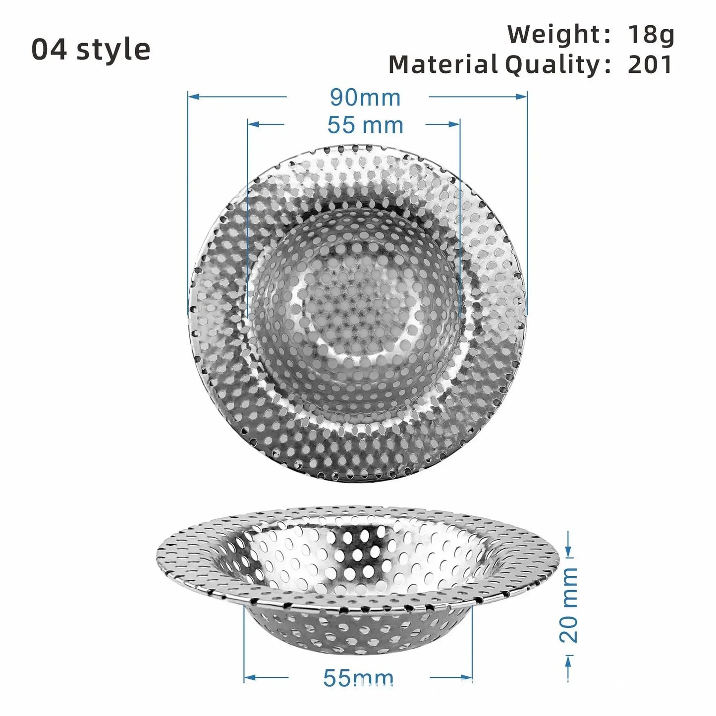 1PCS Kitchen Sink Filter Stainless Steel Mesh Sink Strainer Filter Bathroom Sink Strainer Drain Hole Filter Trap Waste Screen