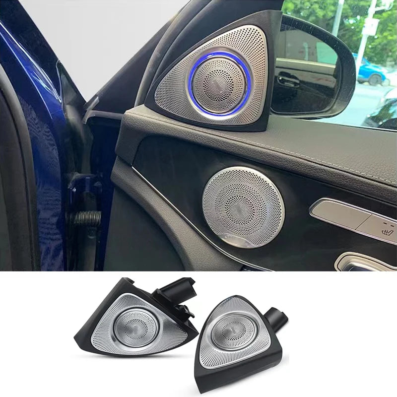 Car Ambient Light  For Mercedes-Benz C-Class E-Class S-Class GLC 64 Colors 3D Rotating Tweeter Luminous Speaker Car Accessories