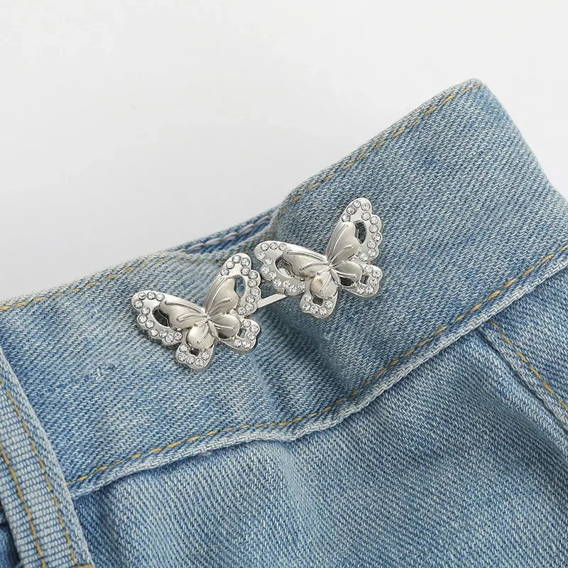 1Pcs Adjustable Clips for Pants Fastener Pants Pin Retractable Button Loose Button for Waist for Jeans Perfect Fit Reduce Waist