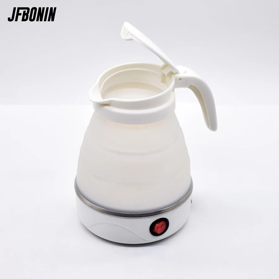 220V 0.6L Mini Folding Kettle Portable Water Heater 600W Silicone Compression Electric Kettle Home Kettle Easy To Travel