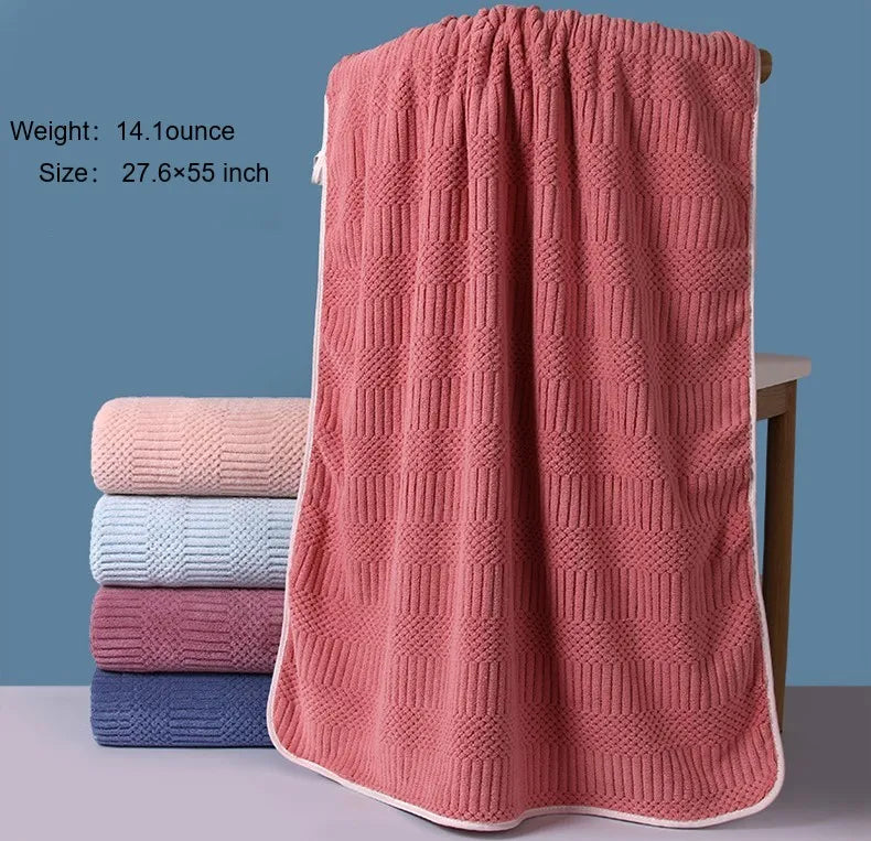 1pc Striped Coral Velvet Hand Towels, Soft Quick Drying Towel, Absorbent Hand Towel For Bathroom