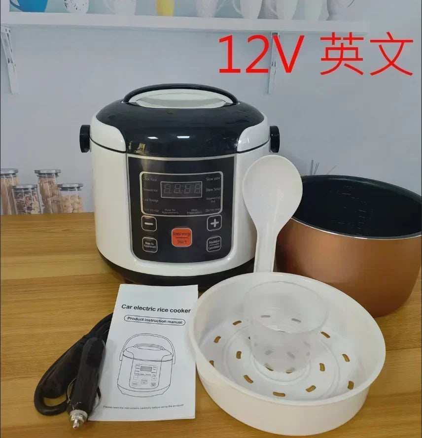 2L Electric Mini Rice Cooker MultiCooker Portable Car Rice Cooker 12V 24V Cooking Machine For Car and Truck