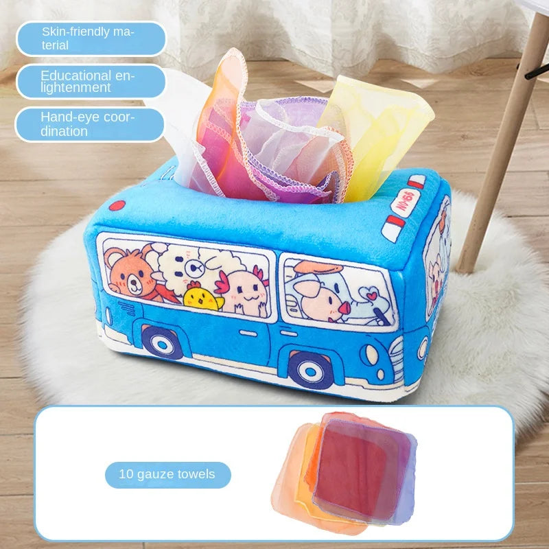 Baby Montessori Toy,Magic Tissue Box,Educational Learning Activity Sensory Toy For Kids Finger Exercising  Busy Board Baby Game