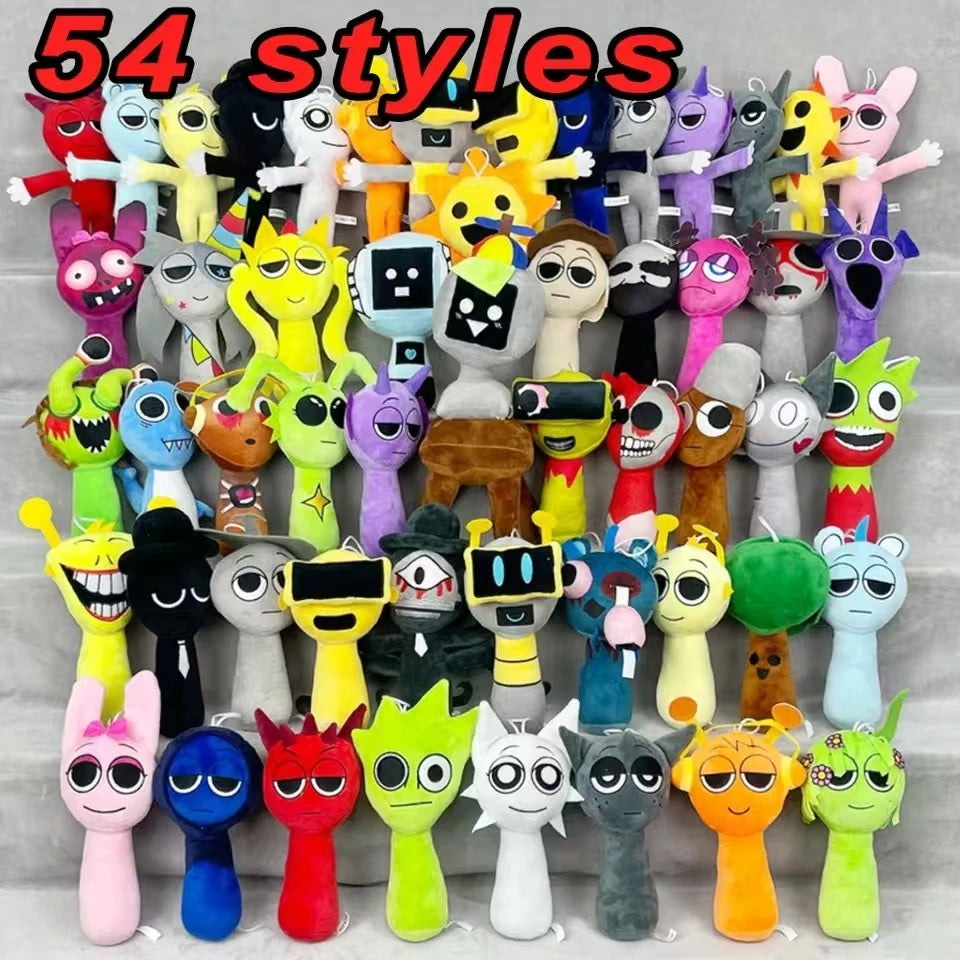 54Style Set Sprunki Incredibox Plush Toys Sprunky Peluche Soft Plushie Game Cartoon Kids Birthday Stuffed Dolls Christmas Gift