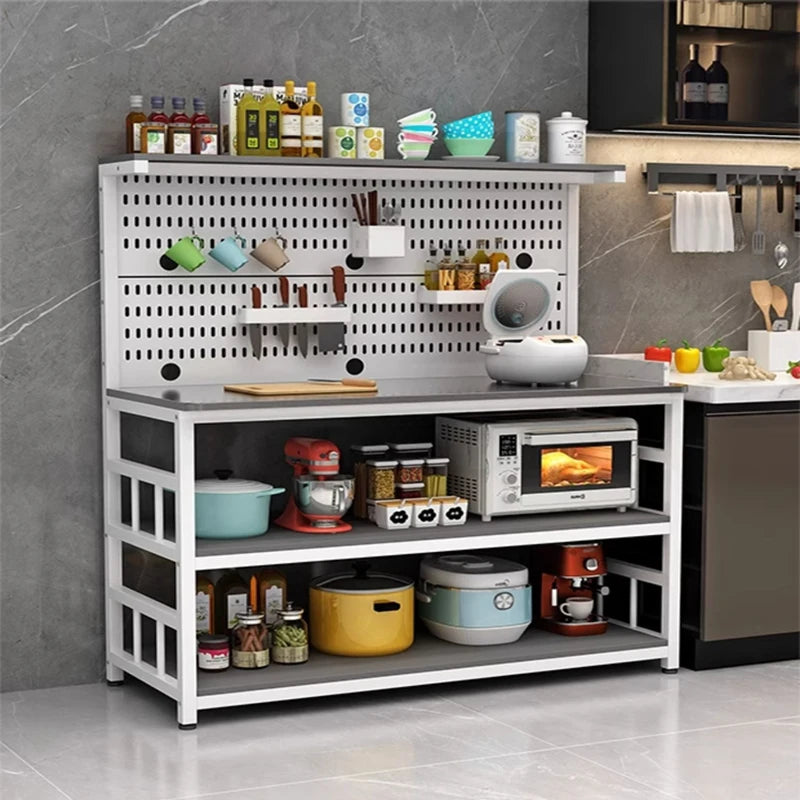 Cave Board Storage Rack, Kitchen Stainless Steel Countertop Cutting Table Storage Rack, Multi Layer Multifunctional Storage