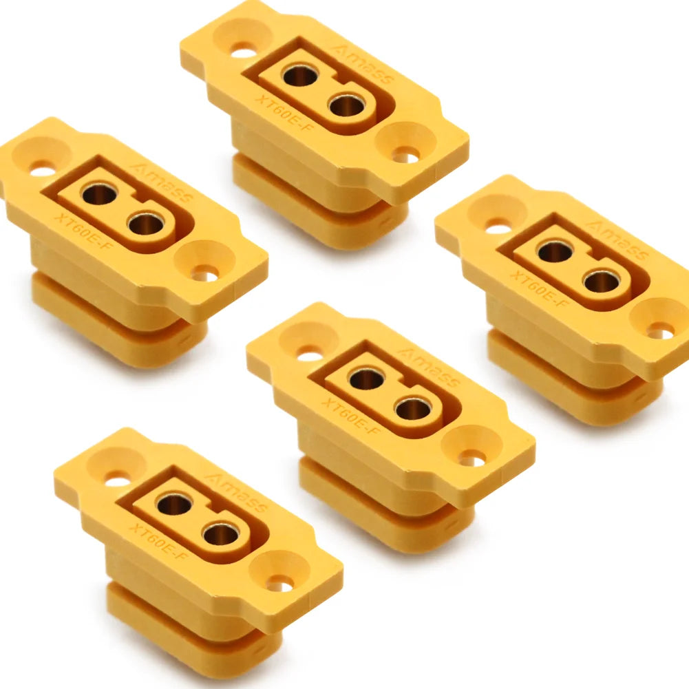 5pc Amass XT60E-F Female Plug Large Current Gold/Brass Ni Plated Connector Power Battery Connecting Adapter for RC Model