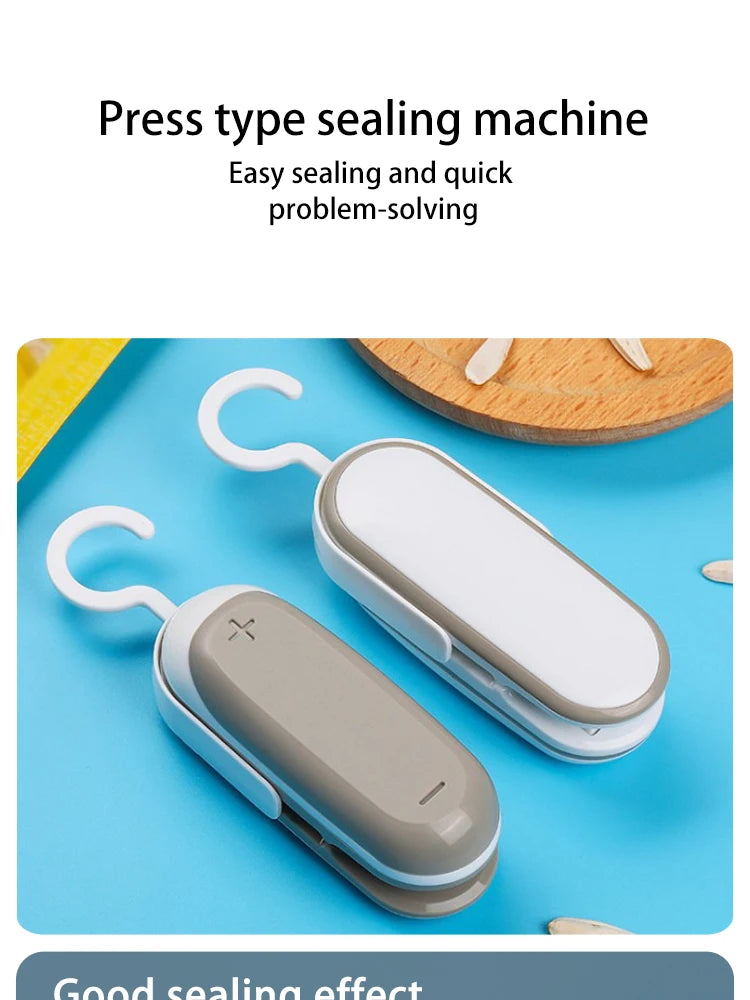 1 Pack Sealing Machine Mini Portable Sealing Clip Hand Pressure Heat Sealing Machine Food Fruit Snacks Preservation Small Tools