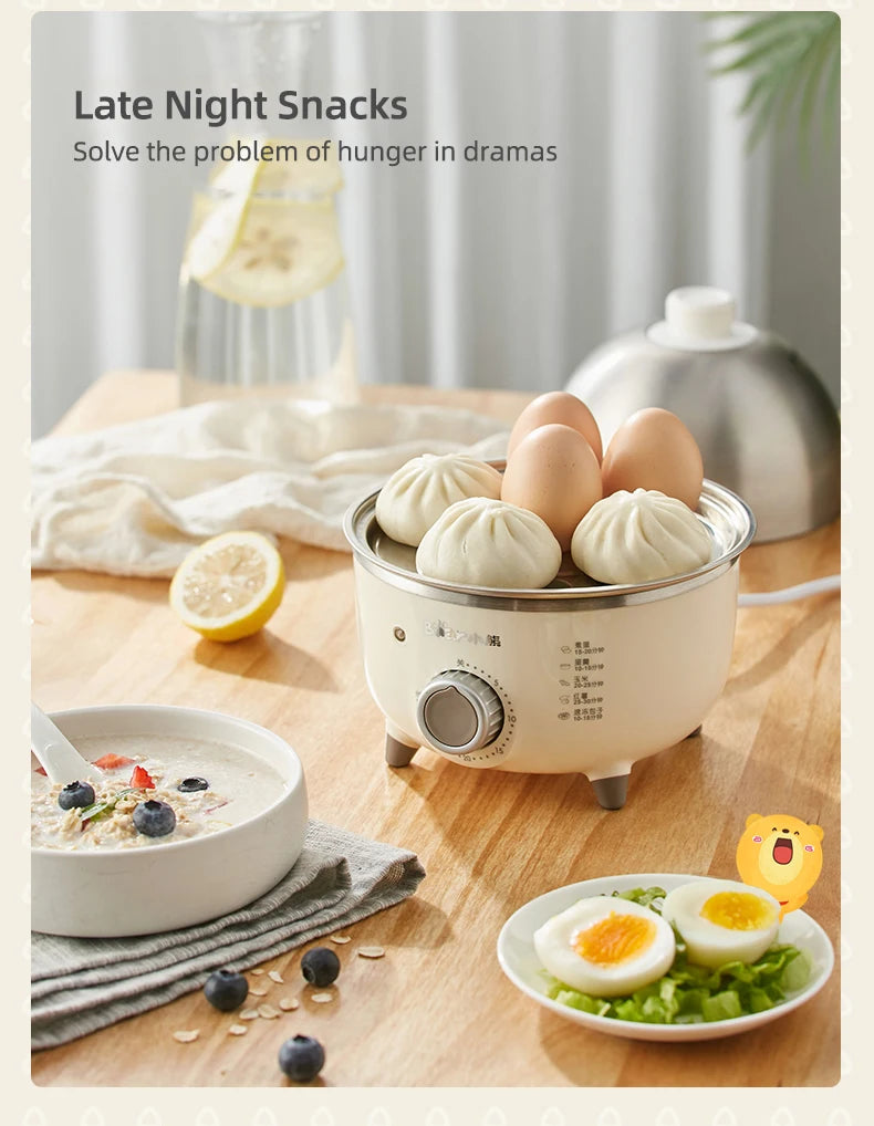 360W Electric Egg Boiler Breakfast Machine Multicooker Steamer Automatic Egg Cookers Home Egg Custard Steaming Cooker with Timer