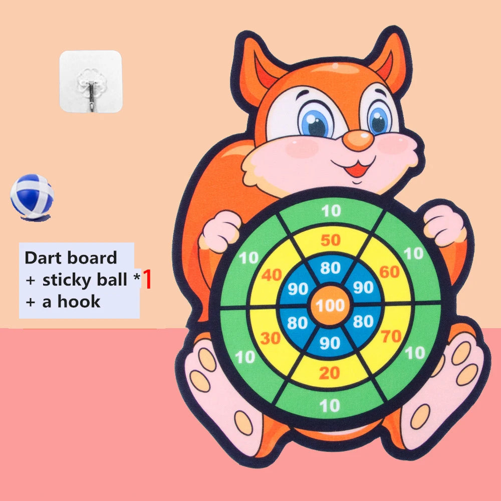 Child Montessori Toys for Kids 2 to 4 Years Old Cartoon Animal Dart Board Sticky Ball Family Interactive Educational Toys Baby