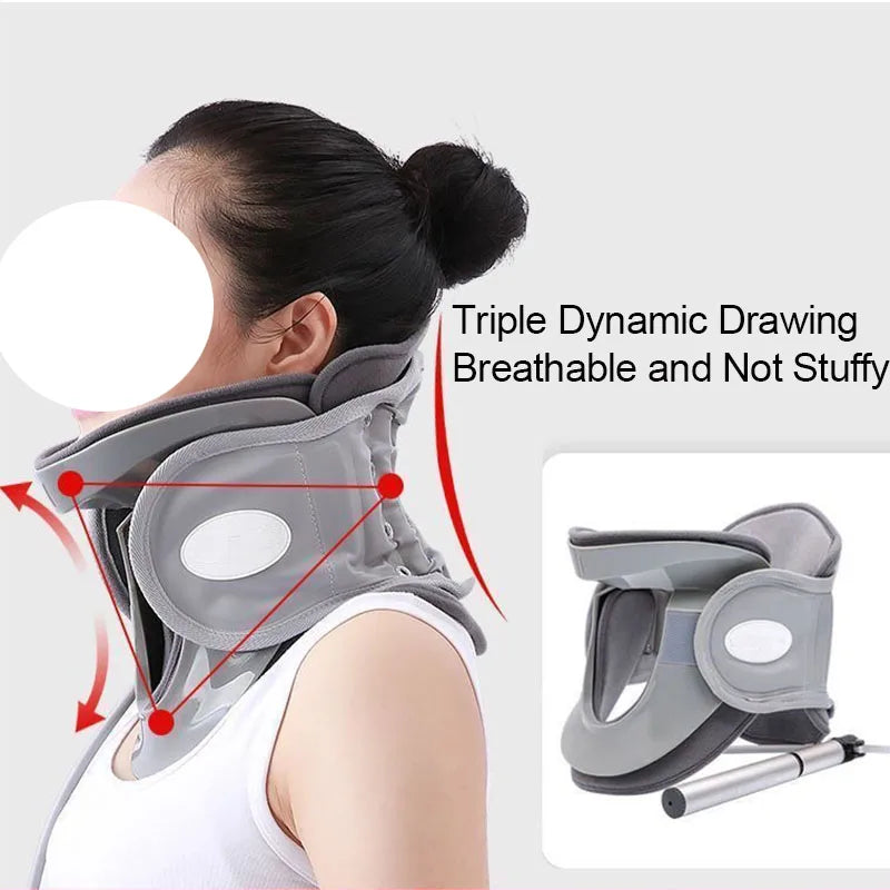 1 pc Neck Traction Device, Adjustable Ergonomic Neck Stretcher,Cervical Spine Alignment Neck Brace With Airbag Support