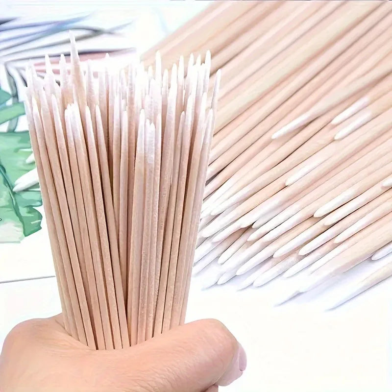 900/100/300pcs Disposable Wooden Micro Bud Swabs Lint Free Eyelash Extension Glue Removing Tools Makeup Mini Brush