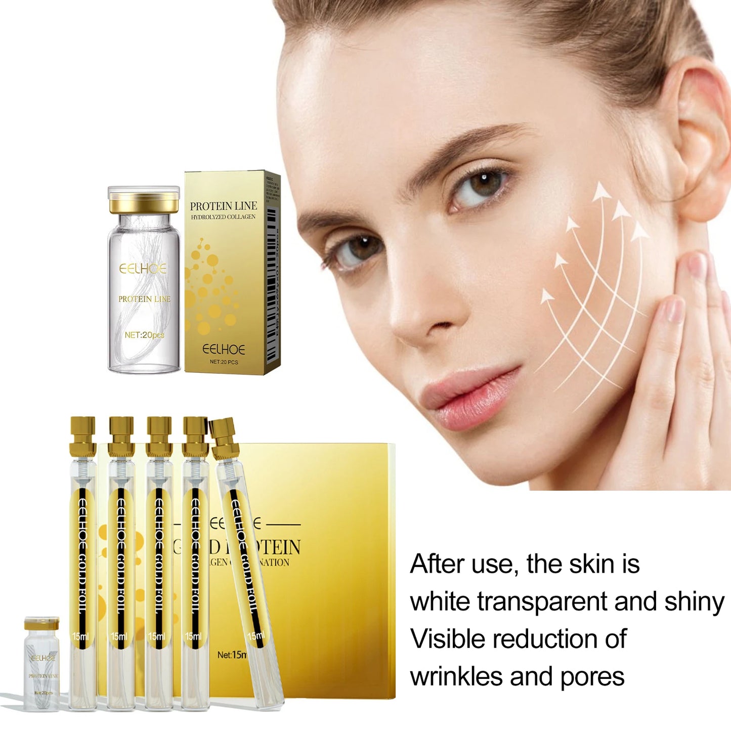 Collagen Thread Instant Lifting Wrinkle Remover Soluble Protein Threads Serum Set Absorbable Face Filler Anti-aging Skin Care