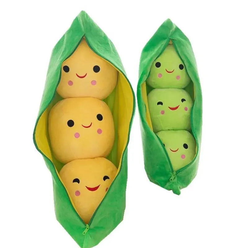 25CM Cute Children's Baby Plush Peas Filled Plant Doll Toy Children Kawaii Quality Pea-shaped Pillow Toy Boy Girl Gift