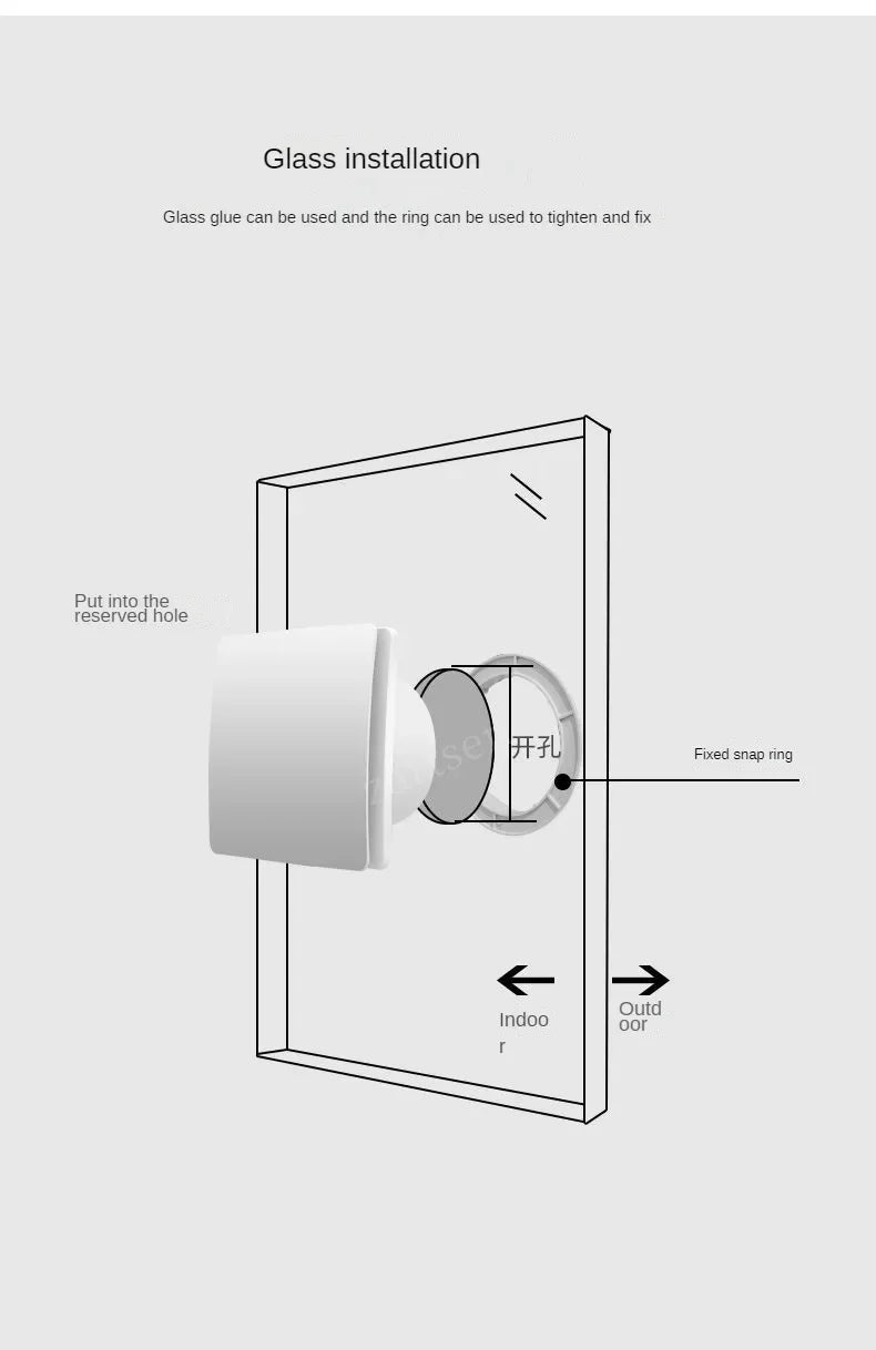 4 Inch High Speed Exhaust Fan Toilet Kitchen Bathroom Hanging Wall Window Ventilator Extractor with Remote Control