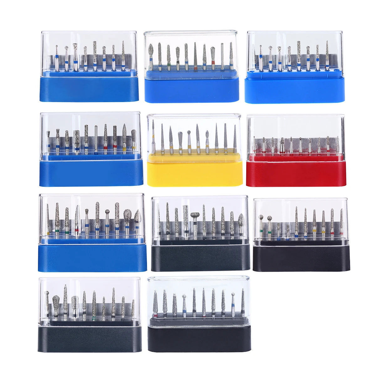 1BOX Azdent DENTAL Diamond Bur Kit With Storage Box Various Functions Optional Fit for High Speed Handpiece