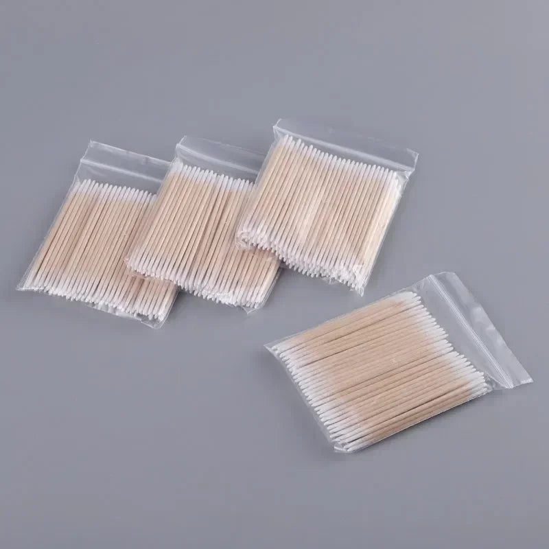 100/300pcs Double Head Cotton Swab Women Makeup Cotton Buds Tip For Medical Wood Sticks Nose Ears Cleaning Health Care Tools