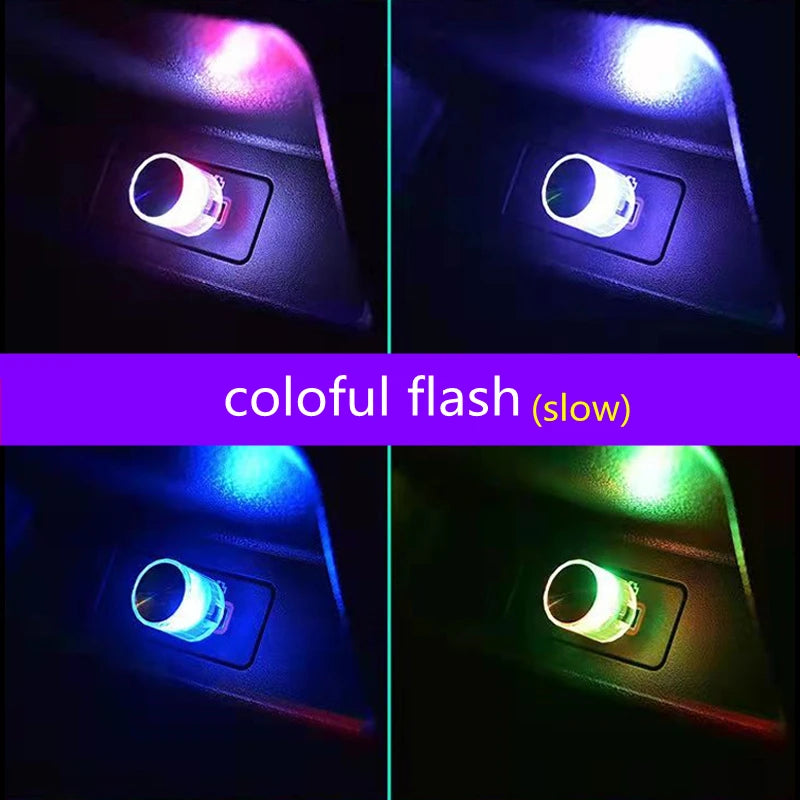 Car Mini USB LED Atmosphere Lights Decorative Lamp For Party Ambient Modeling Automotive PortablePlug Play Auto Interior Led